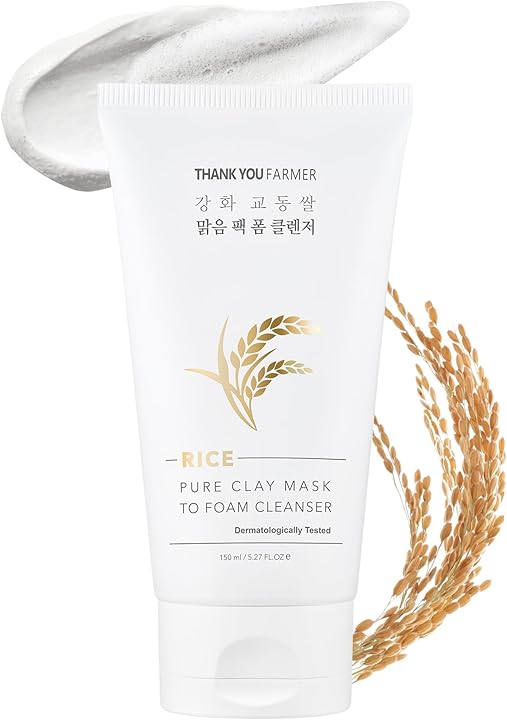Rice Pure 2-IN-1 Korean Clay Mask to Foam Cleanser