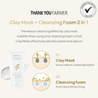 Rice Pure 2-IN-1 Korean Clay Mask to Foam Cleanser