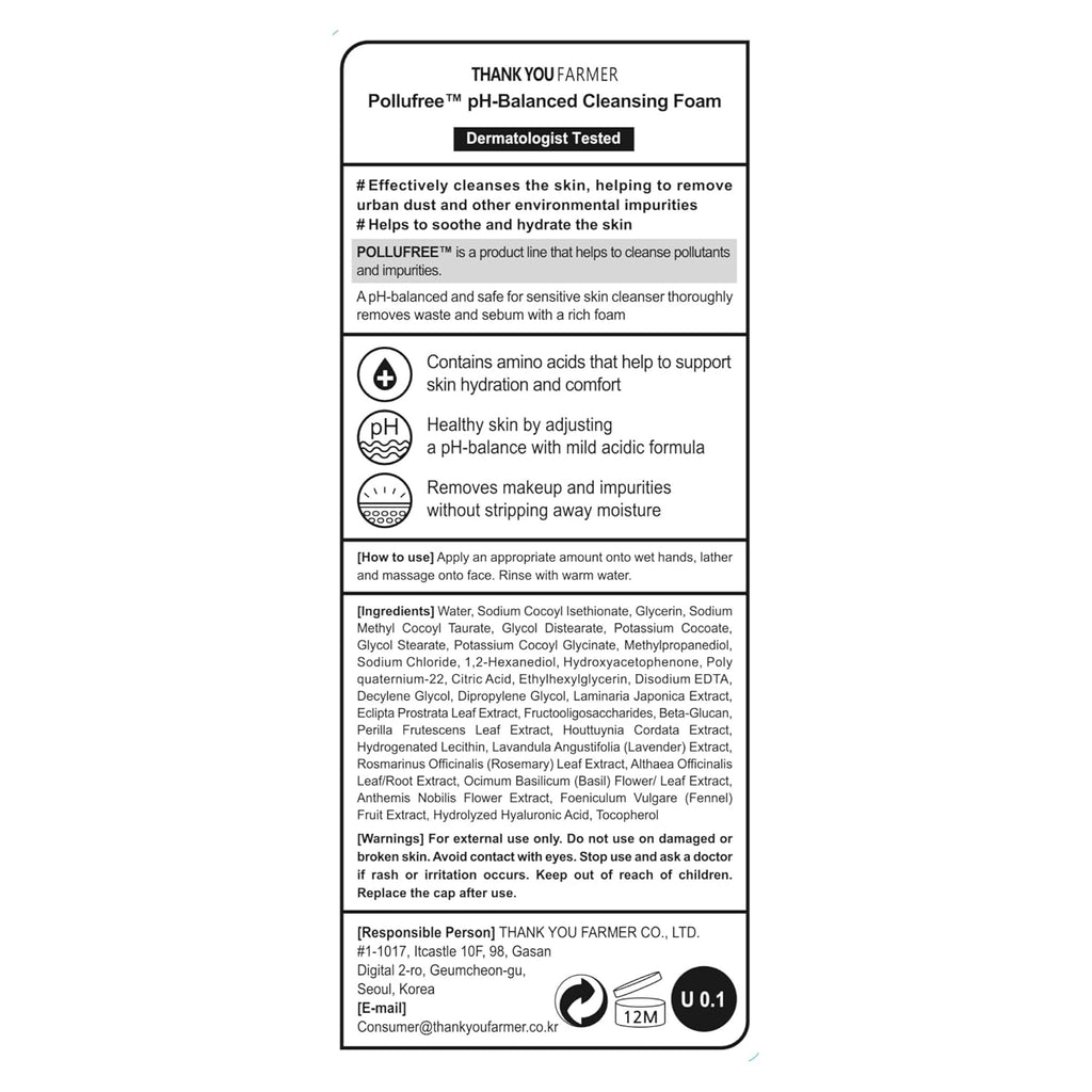 Pollufree pH-Balanced Cleansing Foam