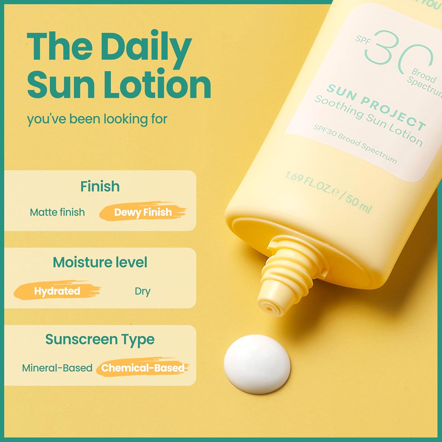 Sun Project Soothing Sun Lotion SPF 30 - Korean Sunscreen with Centella Asiatica